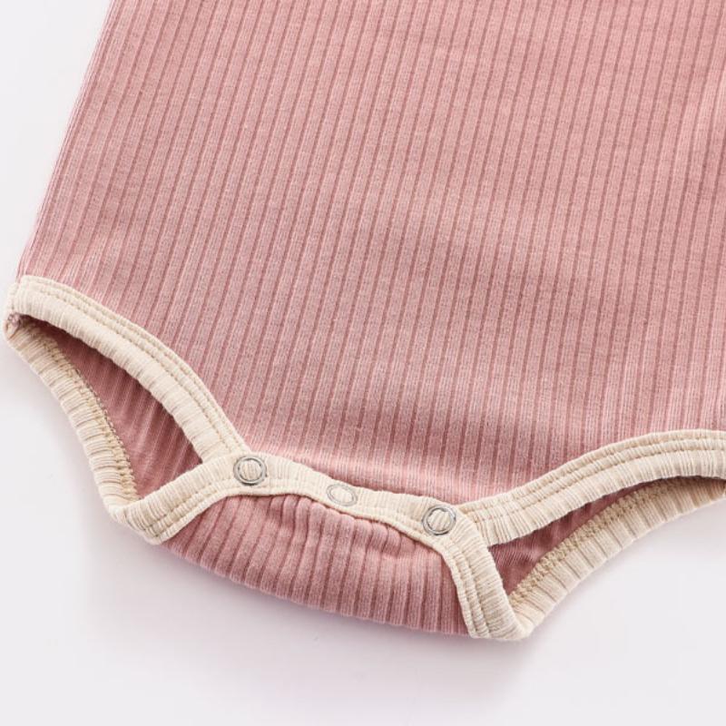 Baby Spring and Summer Romper Baby Fart Clothes Ribbed Baby Onesie Triangle Romper Newborn Romper