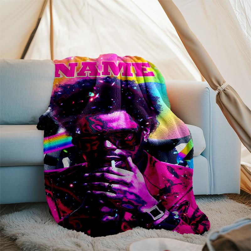 Personalized Custom Name Blanket - The Weeknd Print Design,Blanket for Sofa,Bed,Travel,Camping - Soft and Warm, Great Gift