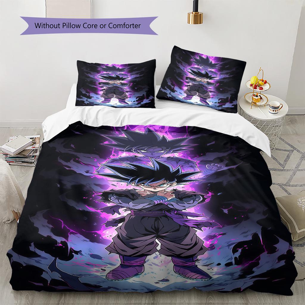 Dragon Ball Full Size Bedding Set Soft Microfiber Duvet Cover Breathable for Bedroom