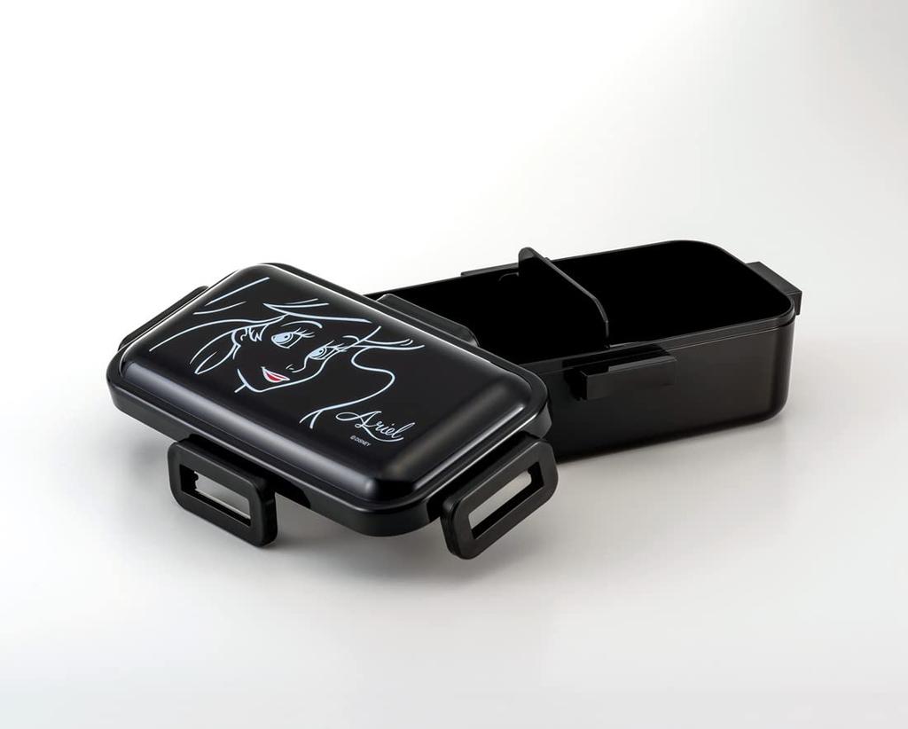 Skater Антибактериальный ланч-бокс с мягкой крышкой для сервировки 530 мл Дисней Ариэль ЧЕРНЫЙ Сделано в Японии Куполообразный PFLB6AG-A