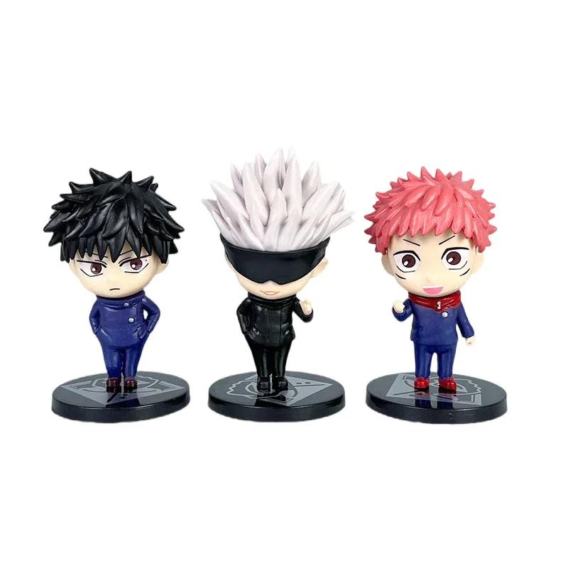 6 шт./комплект Аниме Фигурка Jujutsu Kaisen Годзё Сатору Юдзи Итадори Фигурка Кукла Игрушка Фигурка Действия Юдзи Итадори Фусигуро Модель Игрушки
