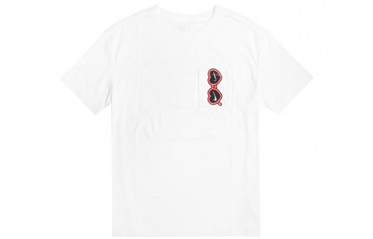 Nike T Shirts Women's White Crew Neck Moderate Straight Fit CU9700-100