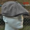 Unisex Casual Beret Wool Blend Striped Gentleman Flat Top Newsboy Hat Outdoor Sports Sunscreen Hat