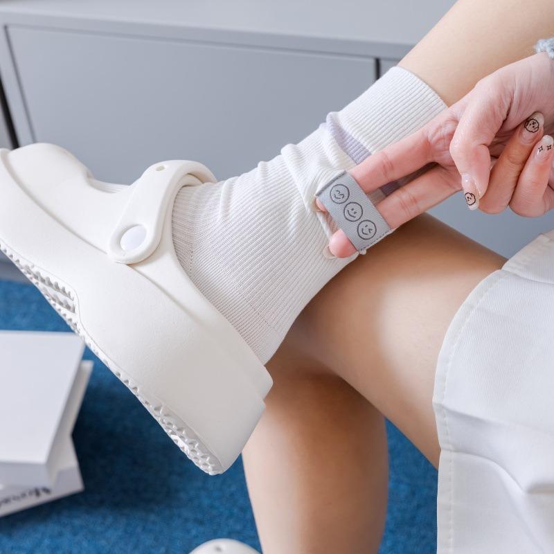 Women's Summer Thin Fashion New Cloth Label Embroidery Tube Cotton Socks