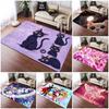 Anime Sailor Moon Luna Cat Info Area Rug, Purple Starry Non Slip Floor Carpet