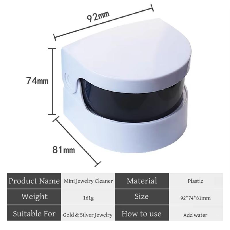 Портативная мини-ультразвуковая мойка для ювелирных изделий Маленькое бытовое оборудование для колец и ожерелий Ювелирные инструменты