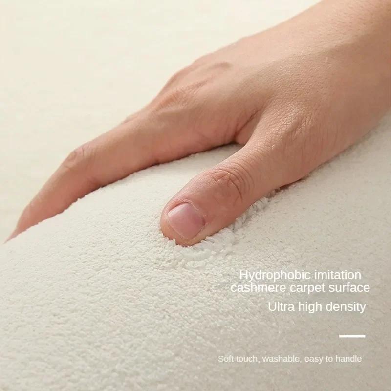 Ковры в стиле ваби-саби для гостиной, белый декор спальни, плюшевый ковер, современный утолщенный минималистичный коврик, пушистый мягкий прикроватный коврик