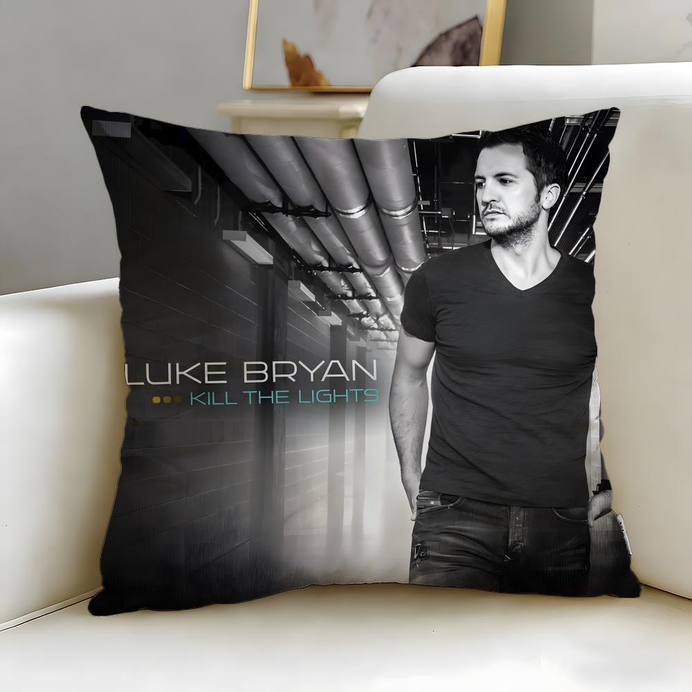 popular singer Luke Bryan Cushion Cover Soft EasyWash Pillow Case Versatile for Couch Bed Travel and Office