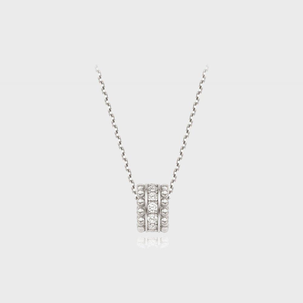 [Stonehenge]] Silver Cylinder Necklace Sc25A21E