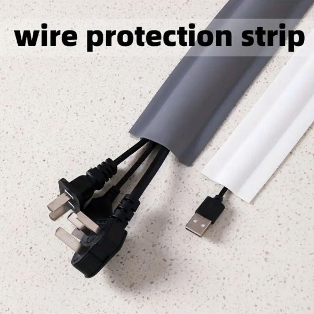 Self-Adhesive Electric Wire Slot PVC Floor Cord Cover Cable Concealer Wire Covers Home