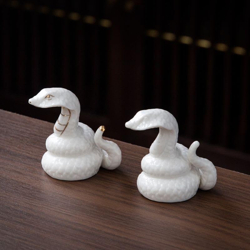 Zodiac Snake Figurine Snake 2025 White Snake Entrance Lucky Charm Snake Snake Figurine Improves Luck Feng Shui Goods Luck Inviting Wealth Fortune Good