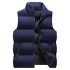Men Winter Waistcoat Thick Padded Windproof Sleeveless Stand Collar Neck Protection Zipper Pockets Cardigan Solid Color Wintwer Outdoor Outerwear
