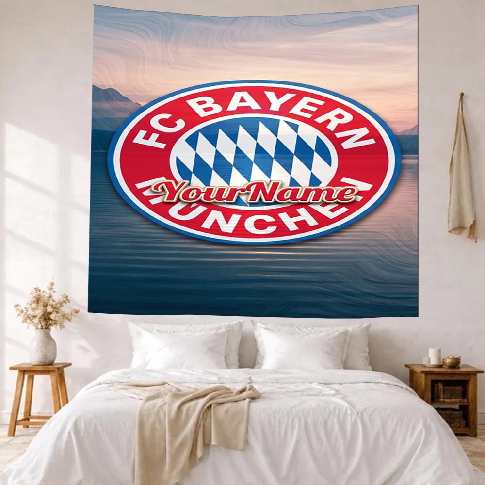 Bayern Munich Custom Your Name Wall Decor Tapestry Art For Pet Memorial Birthdaywedding Party Backdrop Family Gift