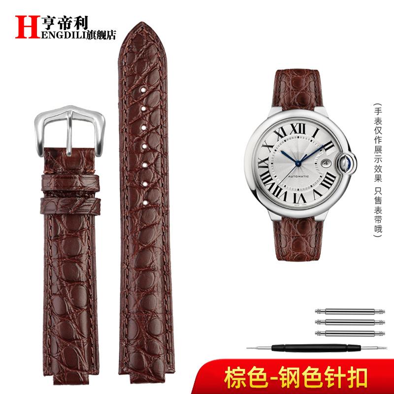 18-11мм 20-12мм Кожа крокодила Натуральная Кожа Ремешок для часов Для Cartier Blue Balloon Wsbb0025 Браслет Часы Мужской Женский Замена Ремешка