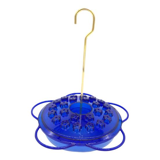 Кормушка для колибри для уличного использования, подвесная пластиковая кормушка для диких птиц с 24 отверстиями для кормления и насестом для декора лужайки сада и патио