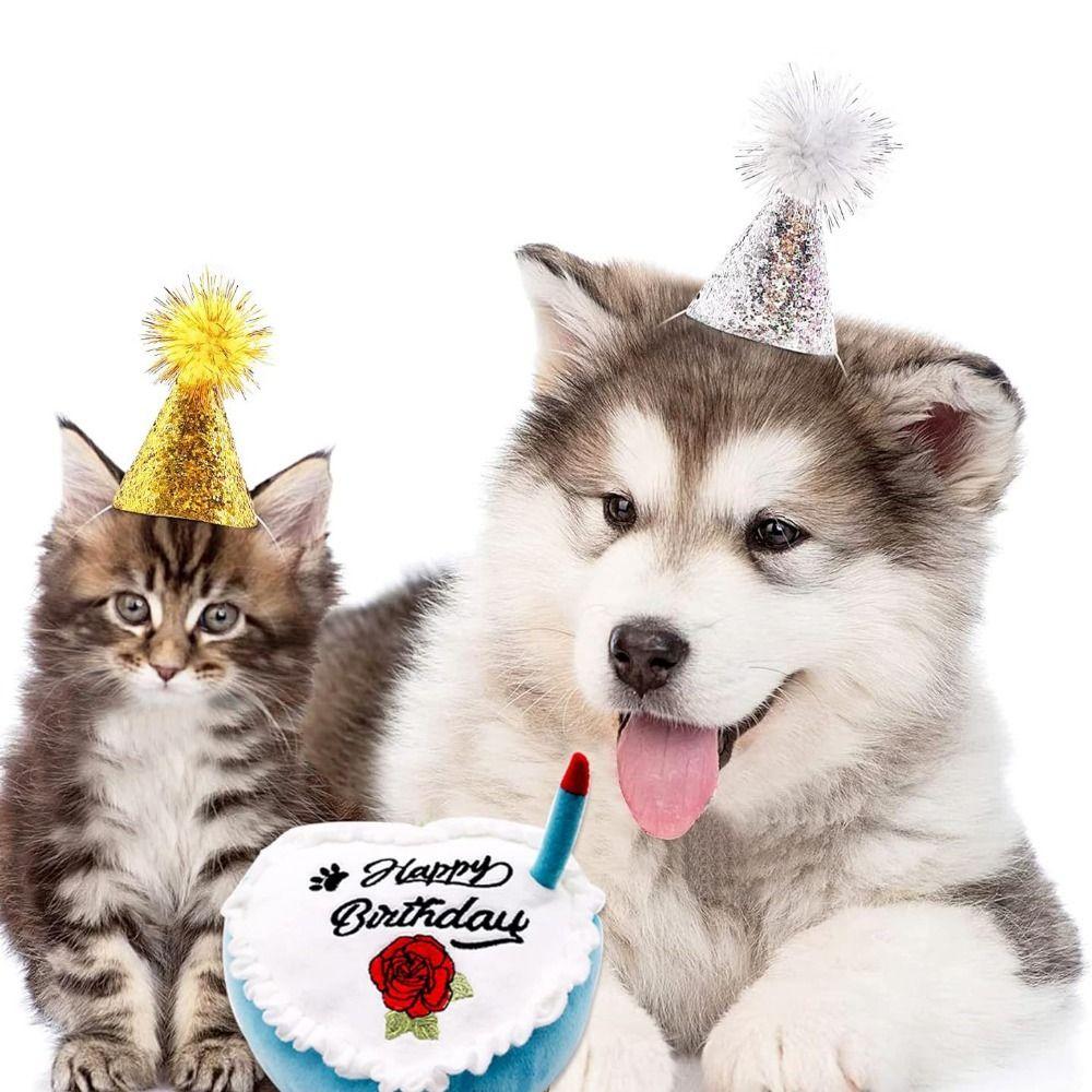 Decorative Dog Sparkling Hat Adjustable Cat Headgear Pets Accessories Cat Sequin Cap For Dogs Cats