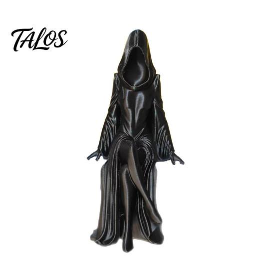Темные Эстетичные Акценты Комнаты, Готическая Фигурка Безликой Ведьмы с Капюшоном, Художественный Орнамент для Дома 'Сидящая Женщина' в Нише, 3D Печатный Орнамент