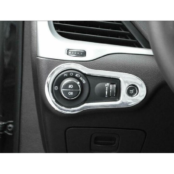 For 2014- Jeep Cherokee ABS Chrome Interior Car Headlight Adjust Cover Trim