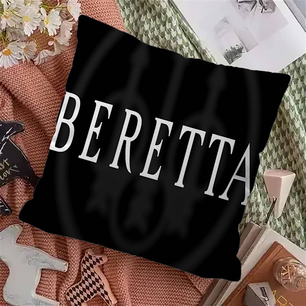 Логотип пистолета B-Beretta Персонализированная наволочка-пыльник для подушки Спальня Детская вечеринка Украшение Наволочка День рождения Детский подарок