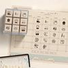 Cartoon Stick Figure Pattern Wooden Stamps Women's Period Daily Life Series Calendar Planner Stamp Scrapbook Journal Book Seal