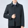 Double-sided Cashmere Short Coat for Middle-aged Men, Woolen Woolen Removable Goose Down Liner Jacket, Lapel Woolen Coat