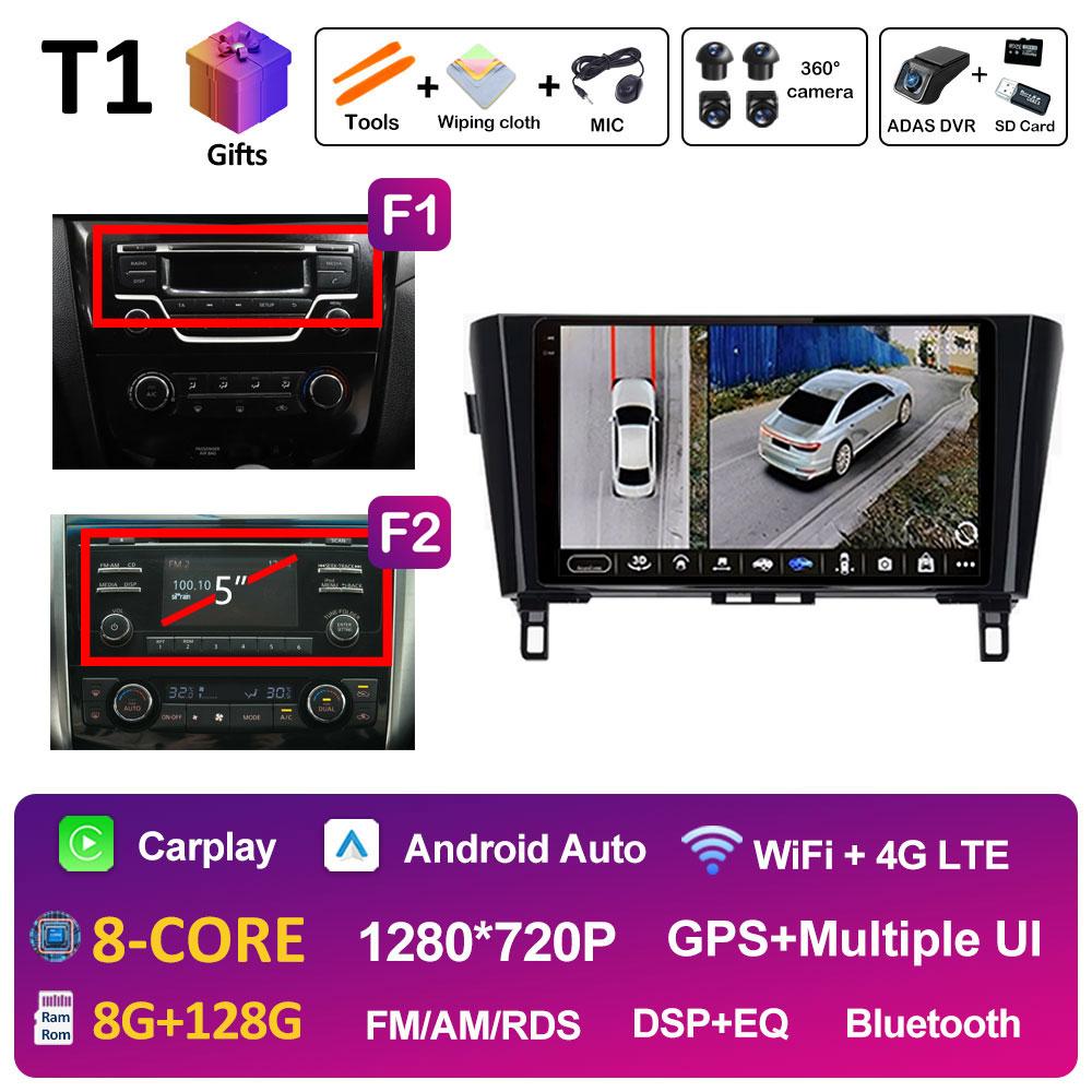 10,1-дюймовый Android 14 автомобильный видео для Nissan Qashqai J11 X-Trail 3 T32 2013 2014 2015 2016 2017 Радиоплеер DSP стерео автоинструменты