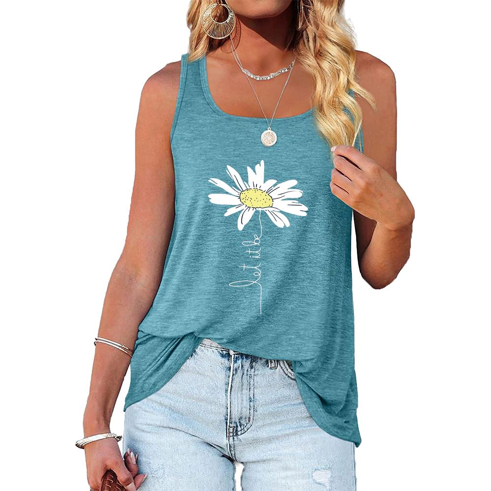 Женская модная майка с круглым вырезом и летней футболкой с рукавами с принтом