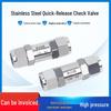 304 Stainless Steel Quick-Connect One-Way Check Valve for Soft Air PU/PTFE Rubber Hose