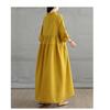 DIMANAF Women Plus Size Autumn Long Dress Loose Vintage Casual Oversize Long Sleeve Maxi Vintage Dress 2025