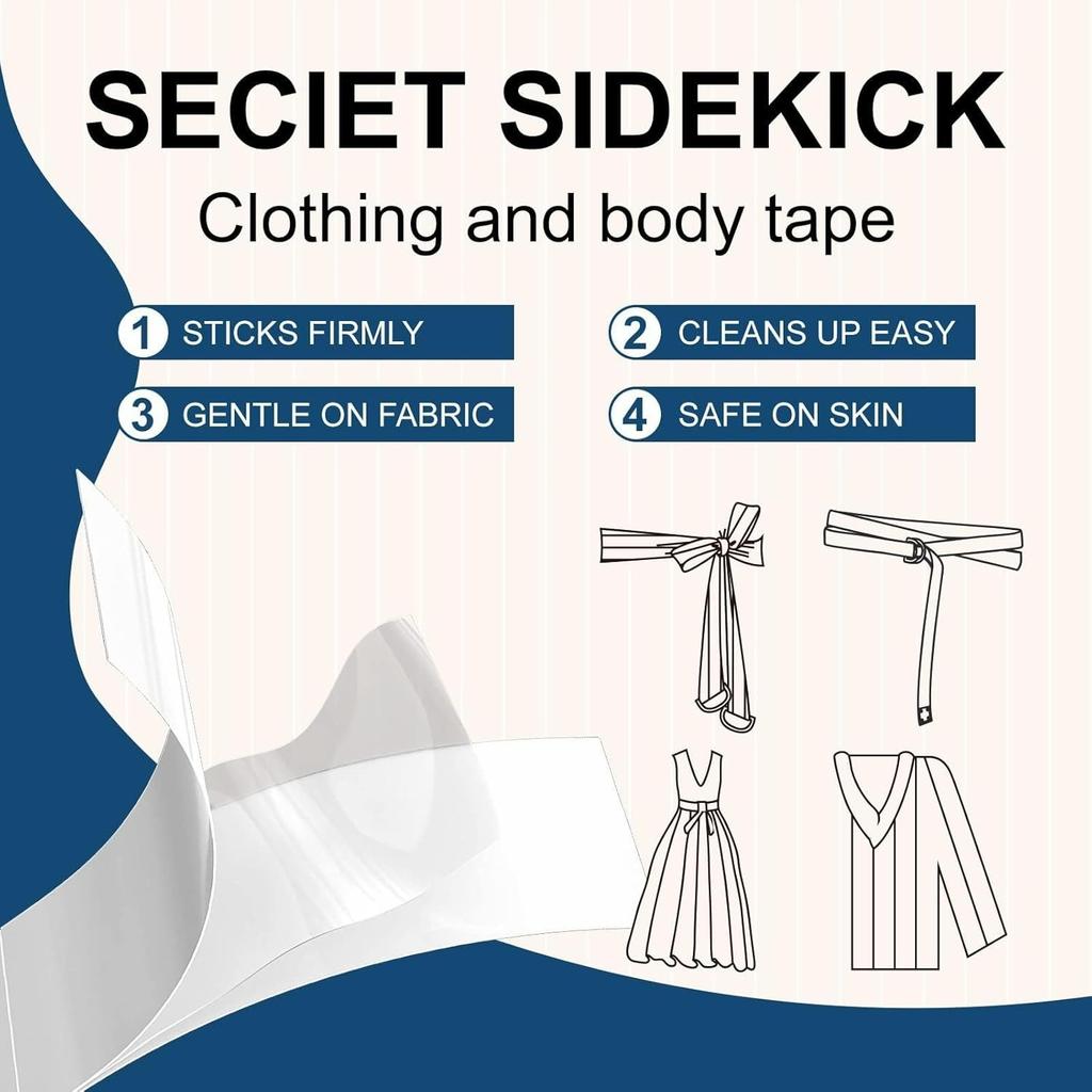 Body & Clothing Tape – Waterproof Double-Sided Tape for Secure Clothing,Waterproof Fashion Clothing Tape 80 Strips (1/2”x3”)