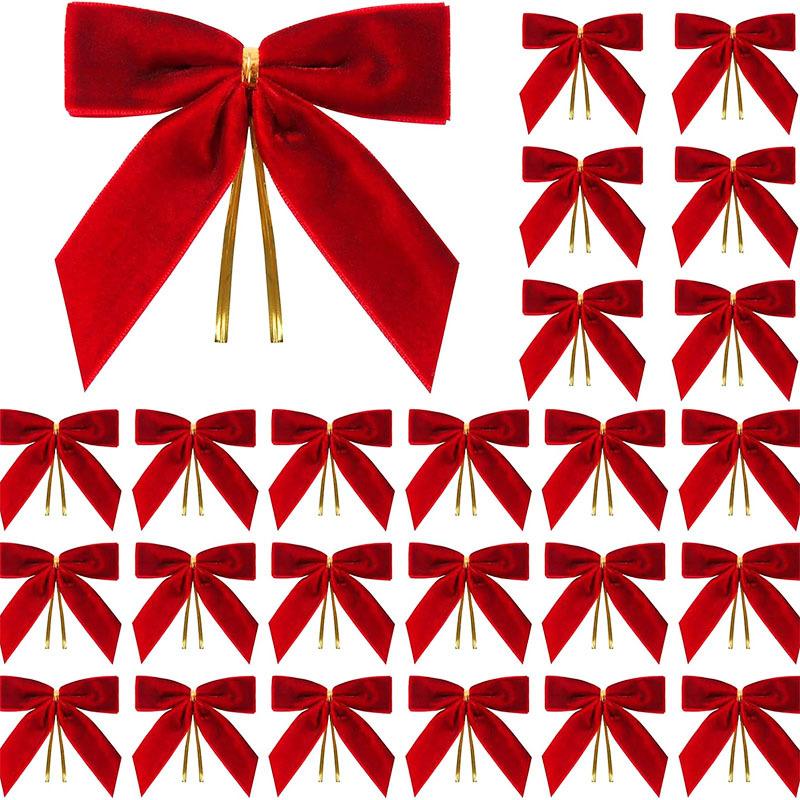 10pcs new velvet with Christmas tree decoration, bow decoration, holiday accessories, scene display, hanging decorations