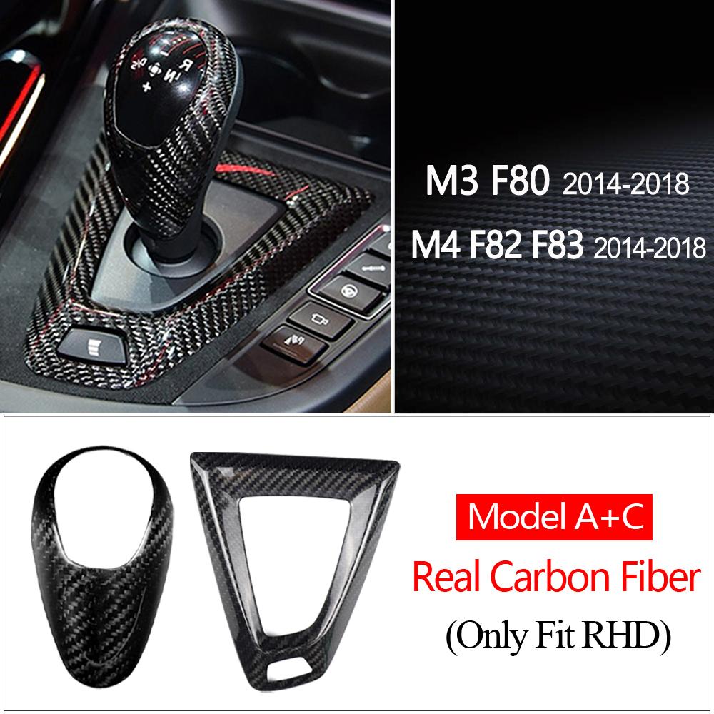 Углеродное волокно для BMW M2 F87 M3 F80 M4 F82 F83 M5 F10 X5M F85 X6M F86, крышка ручки переключения передач, наклейка на рычаг переключения передач