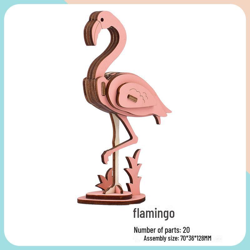 Милые животные DIY 3D деревянная головоломка для детей