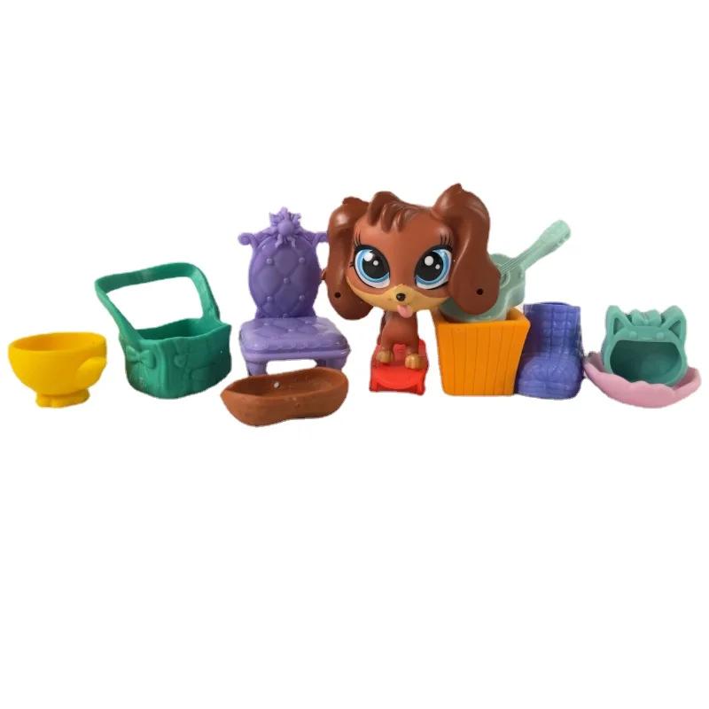 Hasbro Littlest Pet Shop Мультяшная Q-версия Животное Мини-подставки Котенок с короткой шерстью Собака Милый Большеглазый Детские Фигурки Игрушка