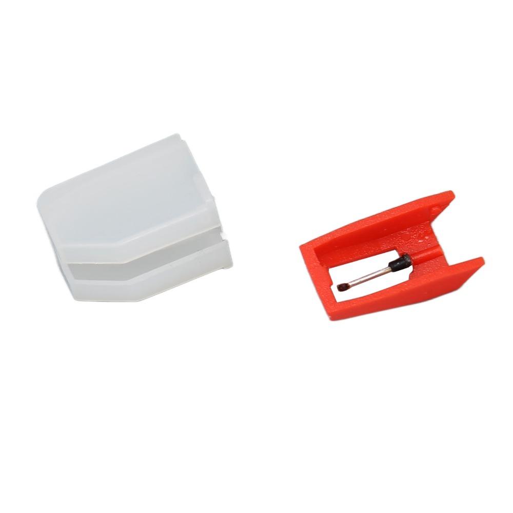 5PCS with White Plastic Case Turntable Replacement Needles Phonograph Stylus for LP Vinyl Record