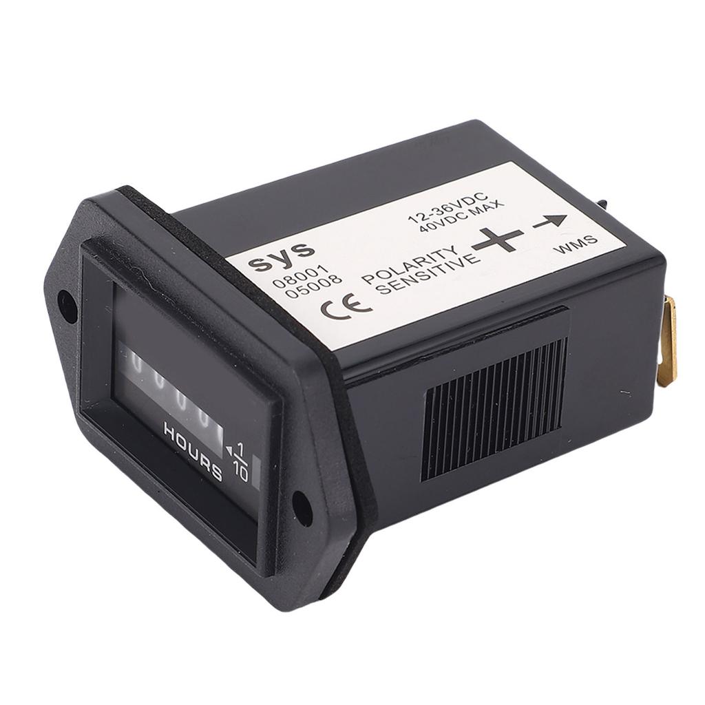 Mechanical Hour Meter DC 12V To 36V Rectangular Engine Hour Meter for Generator Boat Motorcross Motor Truck Tractor