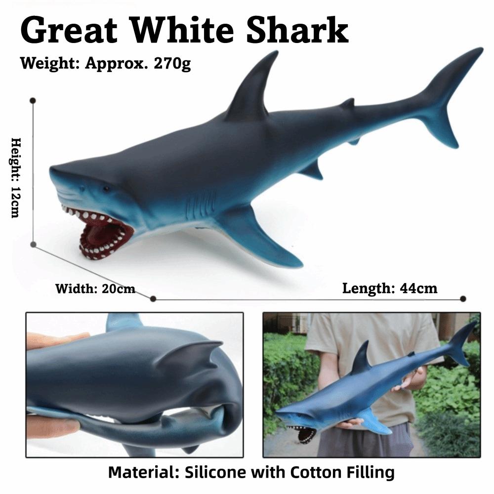 Large Size Ocean Animals Action Figures Great White Shark Model Ocean Animal Simulation