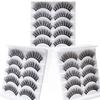 5 Pairs False Eyelashes All-match Natural Long 3D Mink Lashes Curling Fake Eye Lashes Makeup Tool for Party