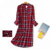 Plus Size Women's Pajamas Plaid Design Mid Length Shirt Nightgown Women's Underwear Clothes