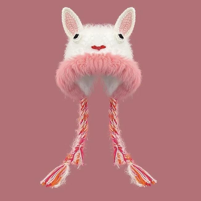 Осенне-зимняя плюшевая шапка-маленький монстрик, женская, забавная, милая, шерстяная шапка, маленькое животное, теплая, с защитой ушей, вязаная шапка Лей Фэн