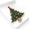 Vintage Enamel Christmas Tree Brooch Pin Rhinestone Brooches Party Jewelry Gifts