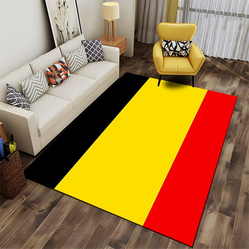 Belgium Flag Pattern Carpet suitable as a non-slip mat for the living room or bedroom sofa