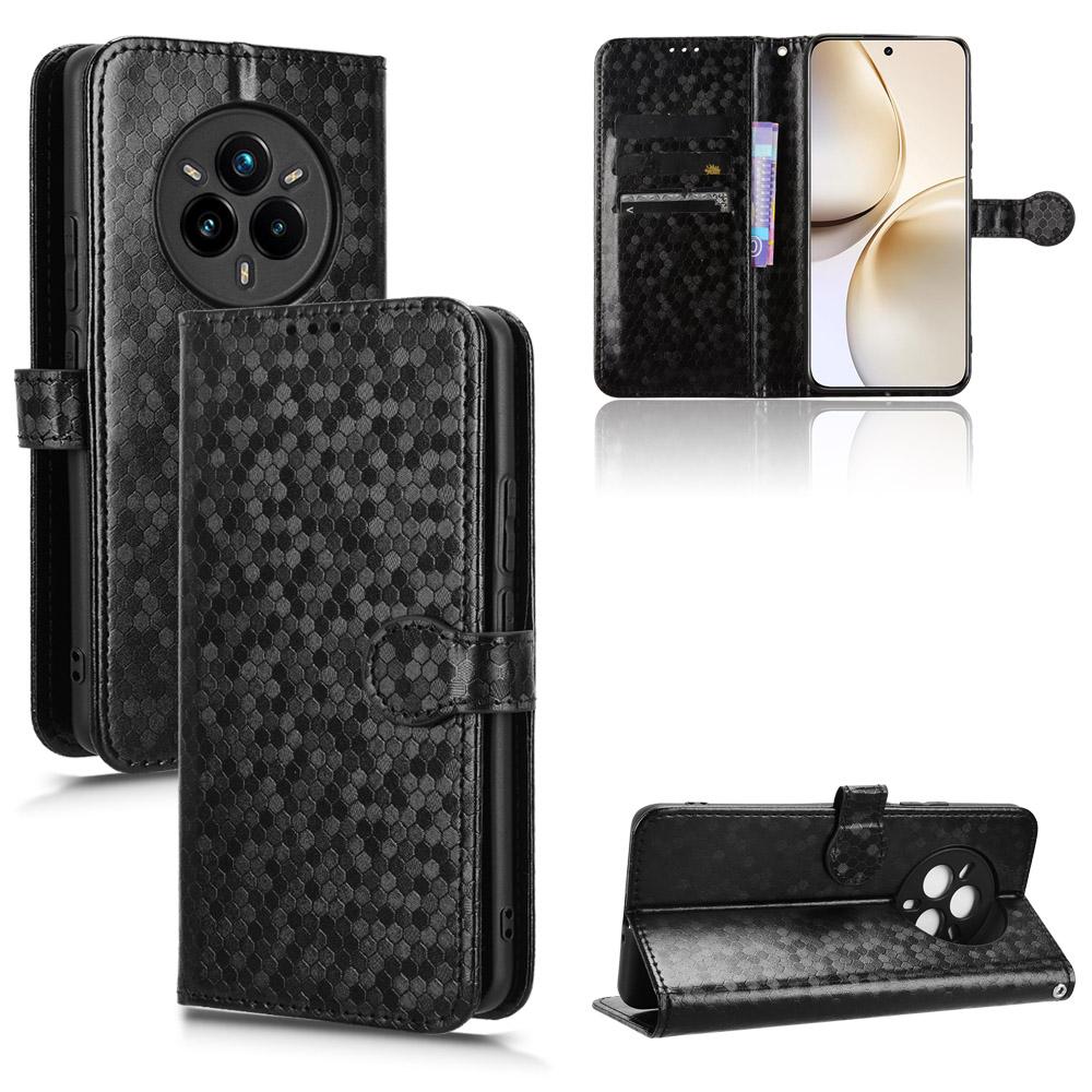 For Realme 14 Pro+ 5G Wallet Case Dot Pattern Imprint PU Leather Phone Cover