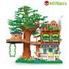 Creative Micro Bricks Cherry Blossom Tree House Building Blocks Assembled Model Street View MOC Kit Christmas Gift Boys Girls 3+