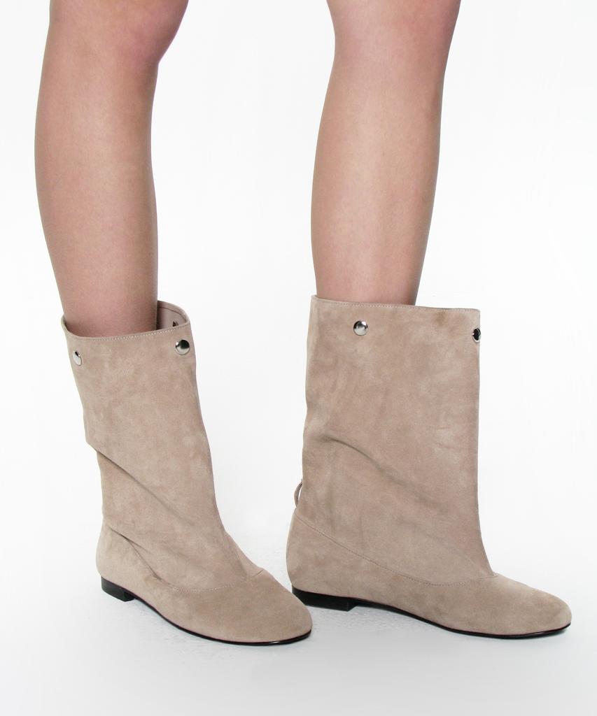 Partimento Women Multiway Slouch Flat Tall Boots_Light Beige