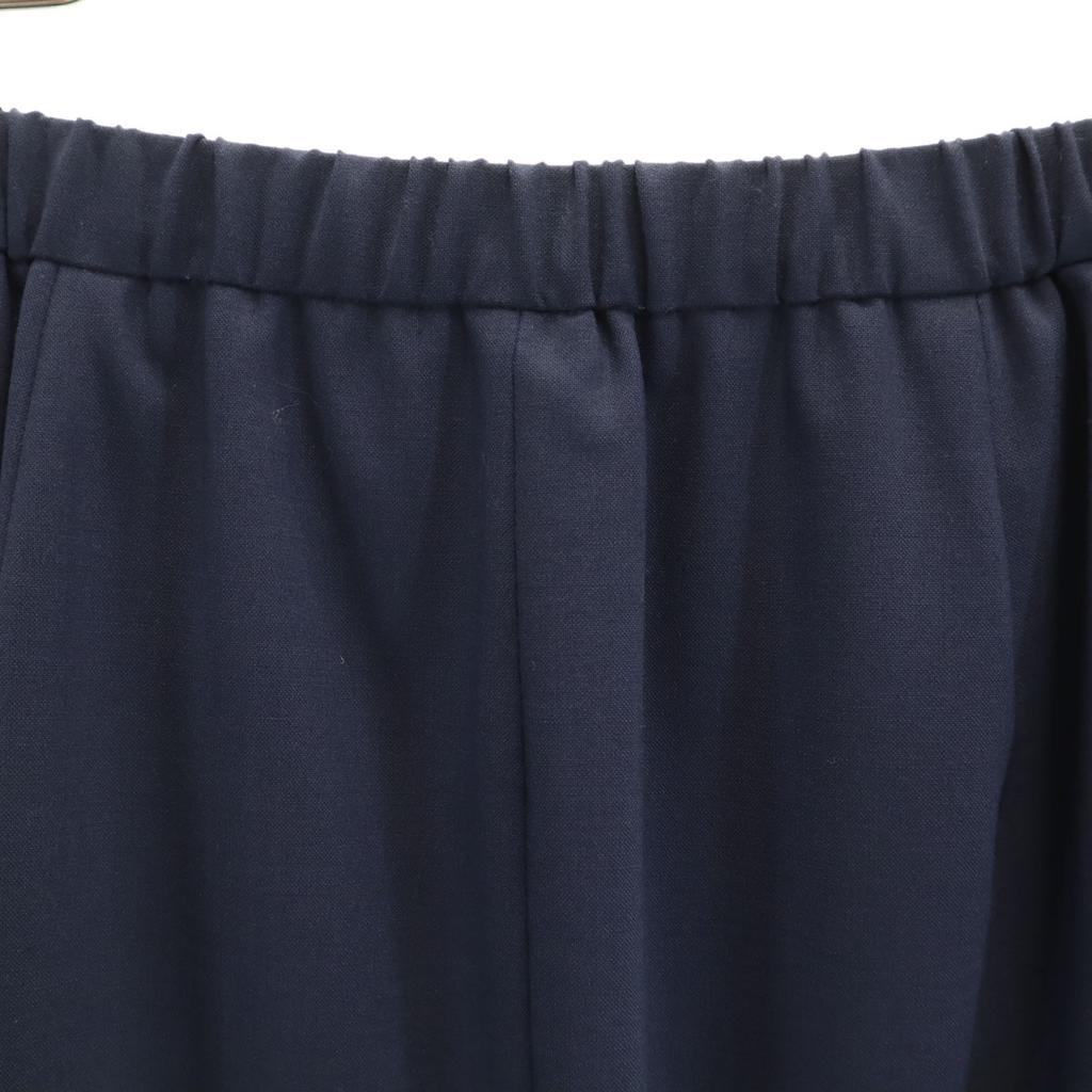 Green Label Relaxing Wool Blend Midi Length Wrap Skirt 38 Navy Women Used