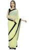 Atasi Indain Women's Designer Sari Light Yellow Georgette Saree With Blouse