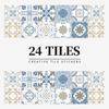 24 Pieces European Style Tile Wall Sticker Kitchen Bathroom Waterproof And Anti-Fouling Tile Sticker Self-Adhesive