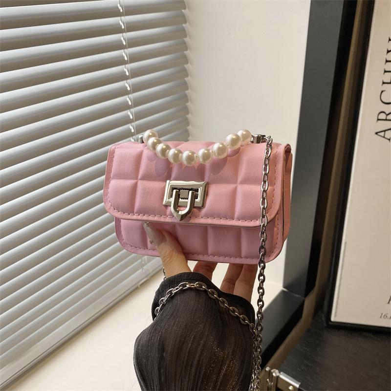 Fashion Texture Lock Mini Chain Small Bag Women's New Versatile Children's Parent-child Model Crossbody Small Square Bag