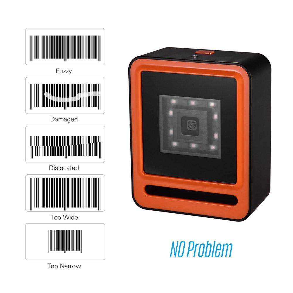 Aibecy Hands-free USB Проводной 1D 2D QR-сканер баркодера Настольный компьютер